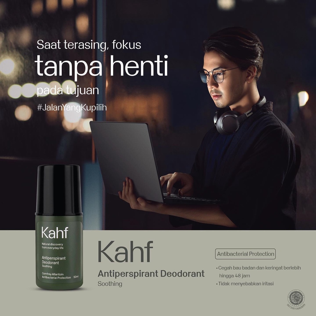 KAHF Deodorant Indonesia / Soothing Comforting Antiperspirant / Deo Bau Badan Ketiak Keringat Antibacterial Protection Anti Bakteri / Skincare Body Care / Treatment Skin Perawatan Kulit Tubuh Pria Cowok Cowo / Series Parfum Eau De Toilette Parfume EDT EDP