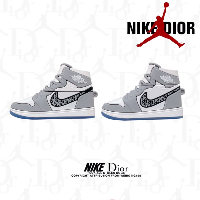 Fashion Olahraga AJ Sepatu Putih Kompatibel Untuk Airpods1Per2/Pro case Kartun anti-Jatuh Silikon earphone cover