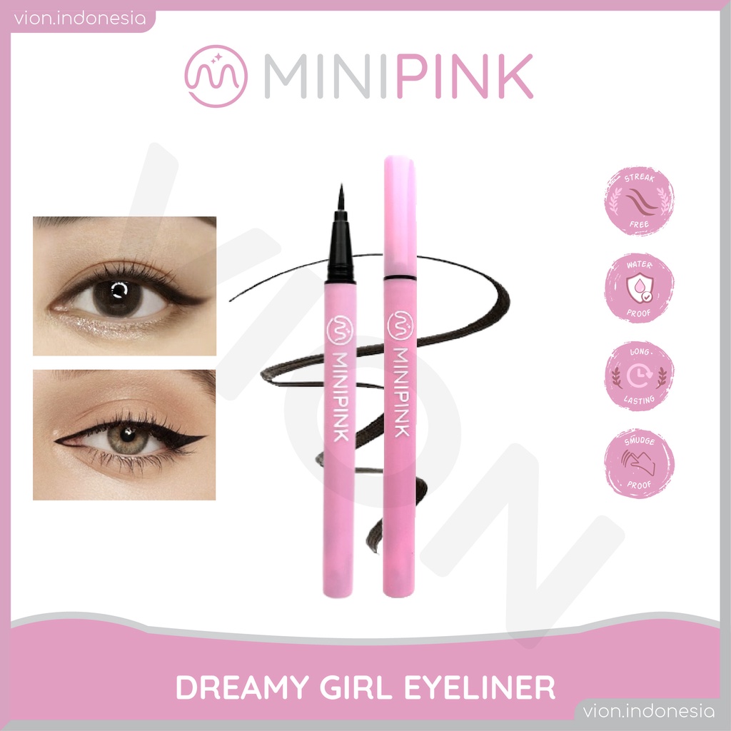 MINIPINK Liquid Eyeliner Pensil Tahan Air Hitam Halus Dan Anti Noda MP006