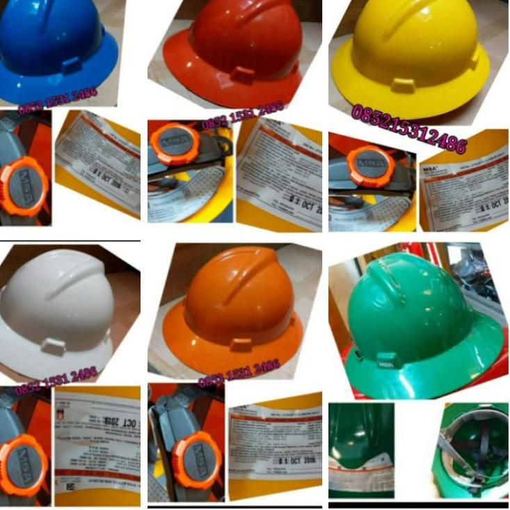 Baru Ekonomis Helm Proyek MSA SNI Full Brim Fastrek