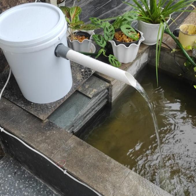 Filter Tabung Kolam Ikan Koi Hias Aquaponik Paket (Hijau)