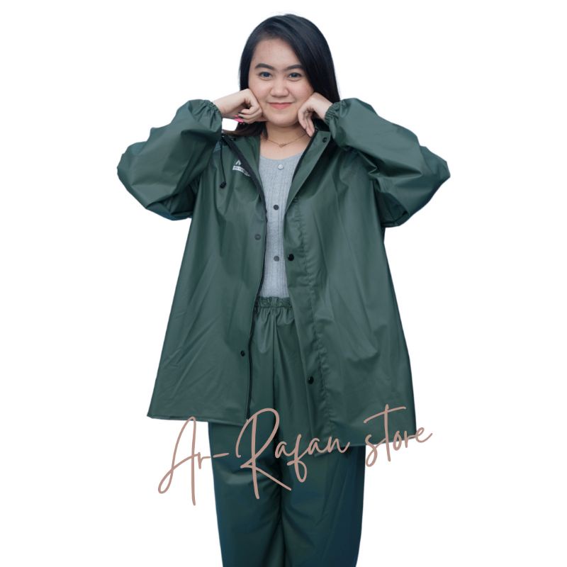 Jas Hujan Pria Wanita Dewasa By MATAR Anti Rembes Bahan PVC 0,25