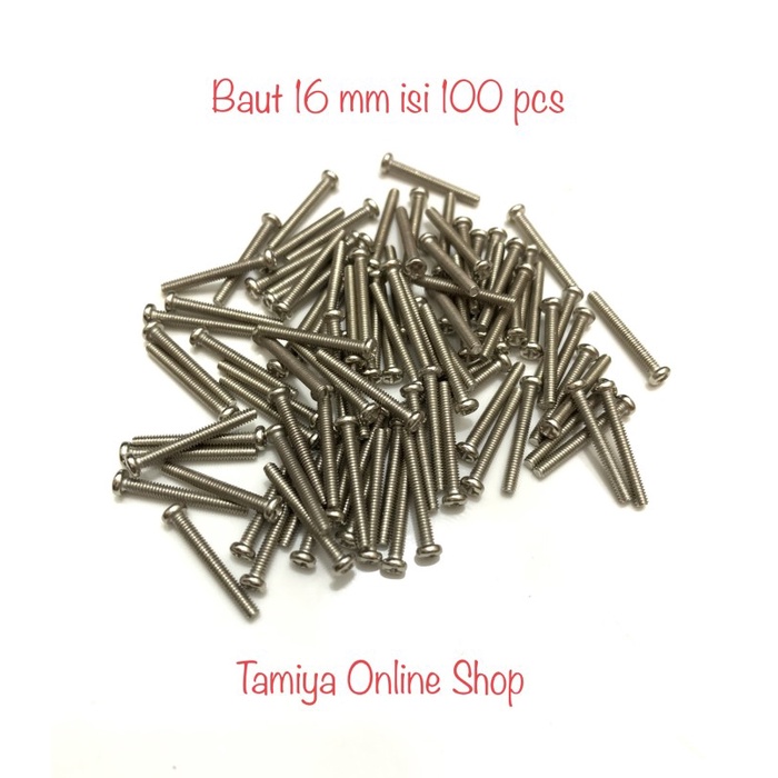 Rep. Tamiya Screw M2 x 16 mm isi 100 pcs - Baut