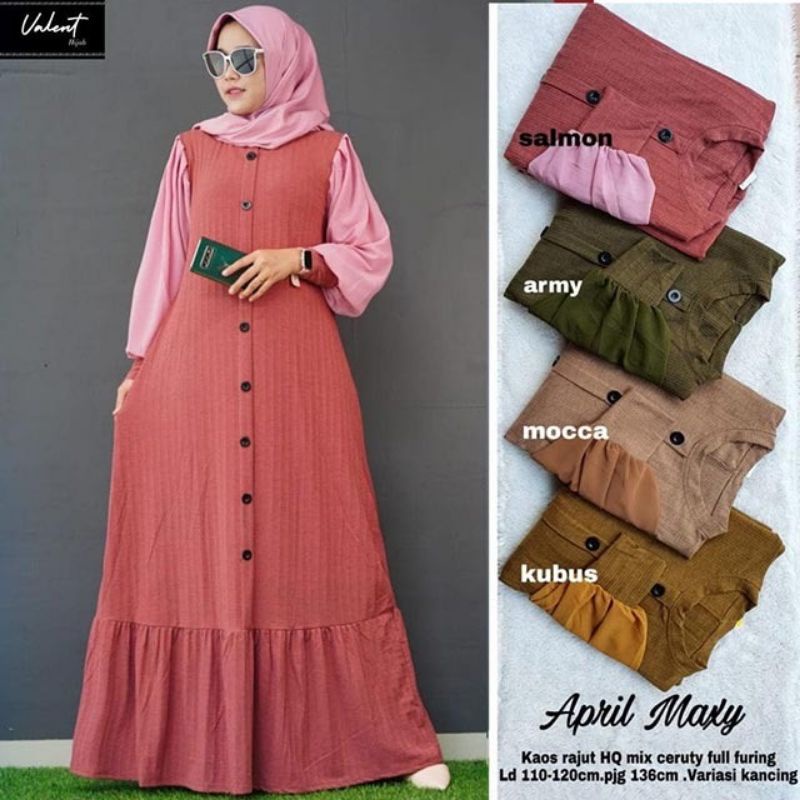 [OBRAL] Gamis Jumbo Melar Adem/APRIL Maxy Dress/Grosir Gamis Murah Solo/Gamis Ibu Ibu Gaul/Baju Ibu 