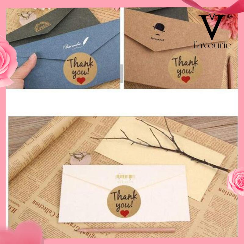 

CODTerima Kasih Kertas Kraft Bulat Stiker Roll Stiker Cinta Amplop Dekorasi Pernikahan-FA