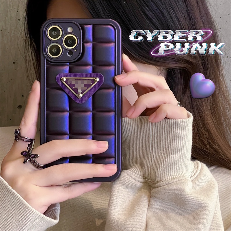 IPHONE Casing Deep Purple Kompatibel Untuk Iphone14 13 12 11 Pro X XS Max XR Desain Fashion Casing Anti Jatuh