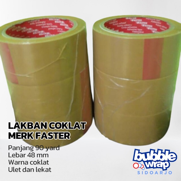 

LAKBAN COKLAT 2INCH 48MM 90YARD FASTER LEKAT MURAH