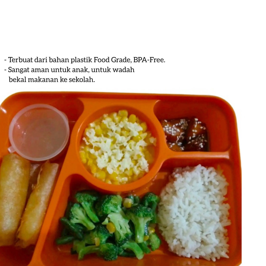 Kotak Makan Lunch Box 4 Sekat Anti Tumpah Food Grade