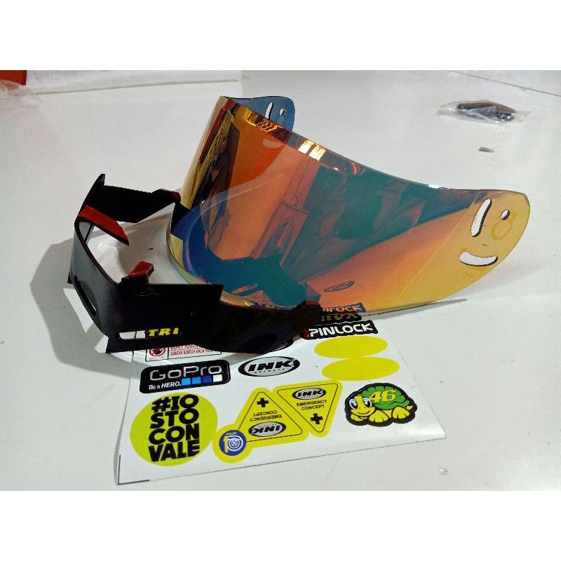 Paket Flat visor helm  ink cl max / Spoiler ink cl max / stiker ink