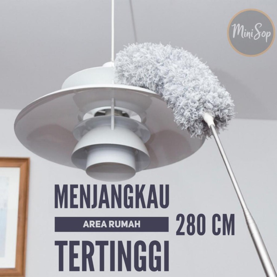 Alat Pembersih Rumah Kemoceng Adjustable Microfiber Tarik Tekuk Pembersih Debu wd