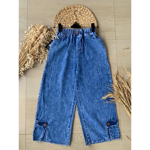 KULOT JEANS ANAK PEREMPUAN BELAH BAWAH USIA 4-13 TAHUN - CELANA KULOT ANAK CEWEK