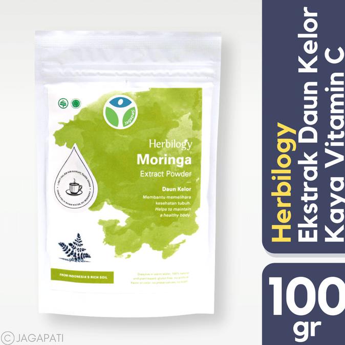 

[BISA COD] Herbilogy - Moringa Extract Powder 100gr - Daun Kelor - Vitamin C