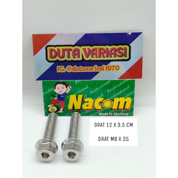 Baut 2Kunci Drat 12*3.5 cm {M8*35