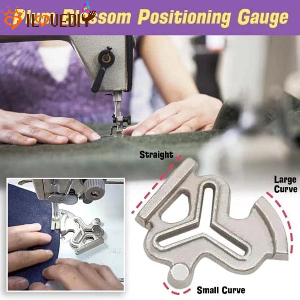 Aksesoris Mesin Jahit Universal Kain Kaki Menekan Sekrup Jempol Plum Sewing Seam Gauges G-Type Straight Curved Locator Steel Three Corner Lockstitch Gauge