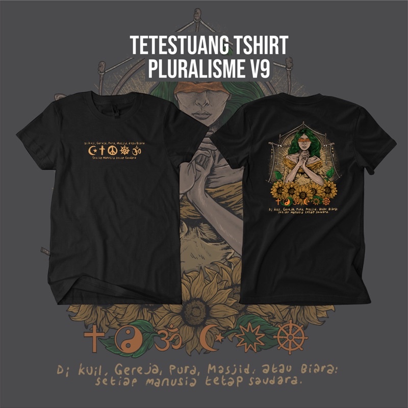 [COD] Tetestuang Tshirt Pluralisme v9 | Kaos Pluralisme Baphomet | Humanity Above Religion | Peace