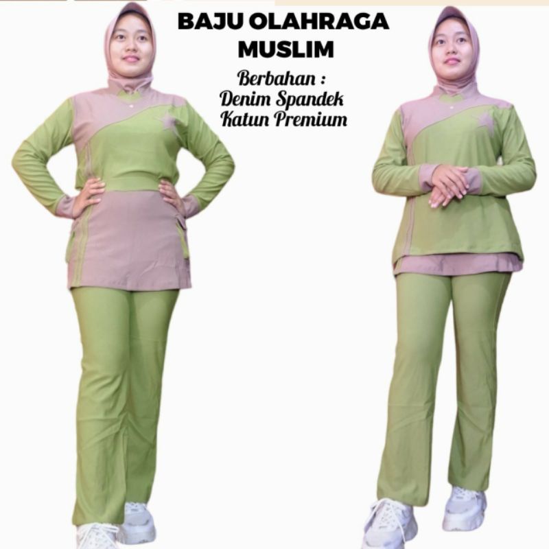 baju setelan olahraga muslimah. baju senam muslimah