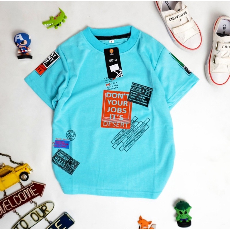 BAJU KIDS KAOS ANAK LENGAN PENDEK TRISTON ATASAN SANTAI MOTIF PREMIUM