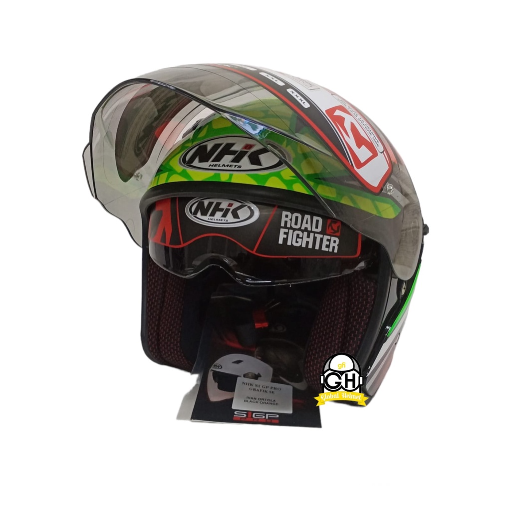 NHK HELM S1 GP PRO IVAN ORTOLA BLACK GPPRO DOUBLE VISOR