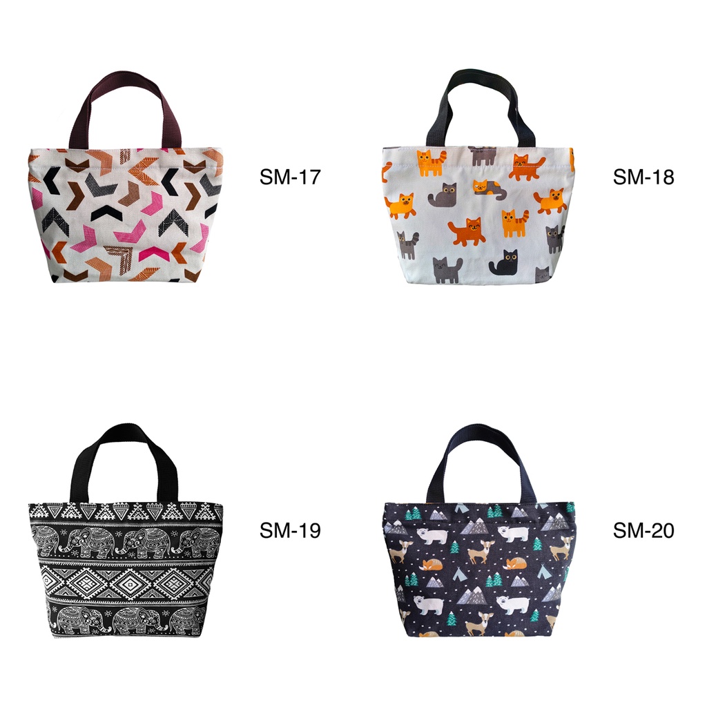 Tas Kanvas Mukena Tas Make Up 26x19x8cm Motif SM-17 Sampai SM-20