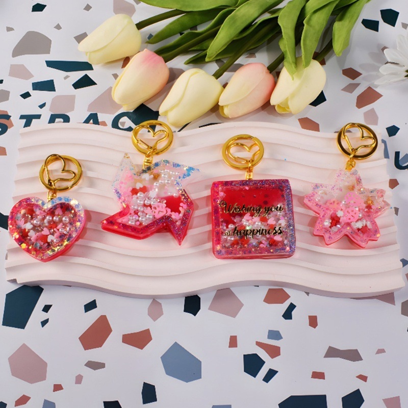 Sa Shiny Glossy Geometri Bintang Bulan Silikon Epoxy Resin Cetakan DIY Gantungan Kunci Liontin Perhiasan Untuk Dekorasi Tas Craft