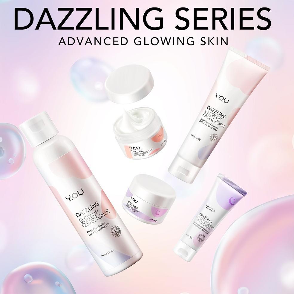 TERBARU ヹ PAKET 1 SET SKINCARE Y.O.U THE DAZZLING GLOW UP SERIES YOU SANDRA DEWI SERUM VIRAL F✤