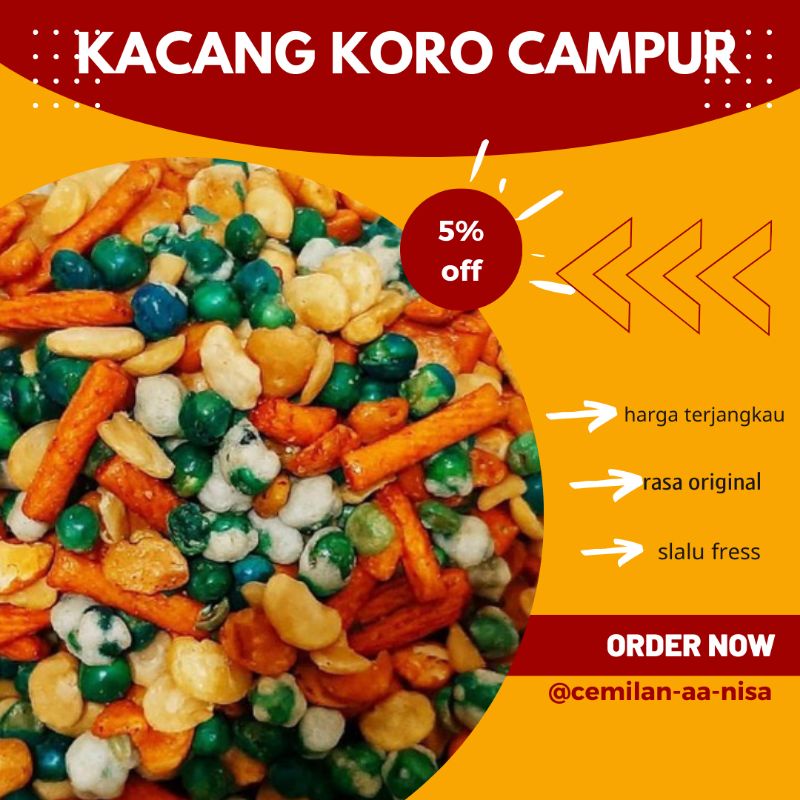 

75 gram kacang koro kupas pedas balado /koro jaipong pedas manis