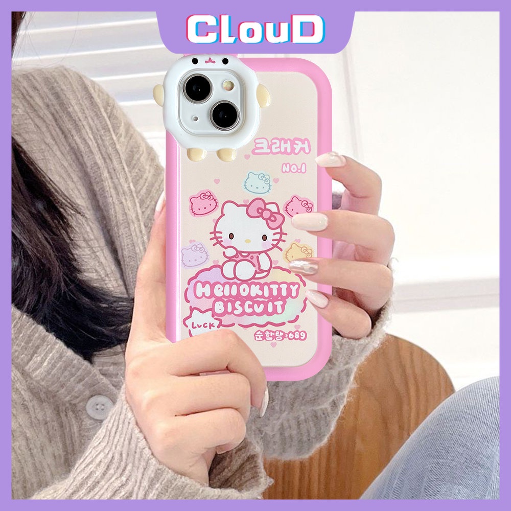 Soft Tpu Case Untuk Samsung A14 A04s A04 A13 A23 A32 A03 A03s A53 A50 A51 A31 A50s A52 A30s A12 A04E A71 A52s A22 A33 M32 A73 A11 A02s A21s Cute 3D Bow Monster Lens Hello Kitty Cover