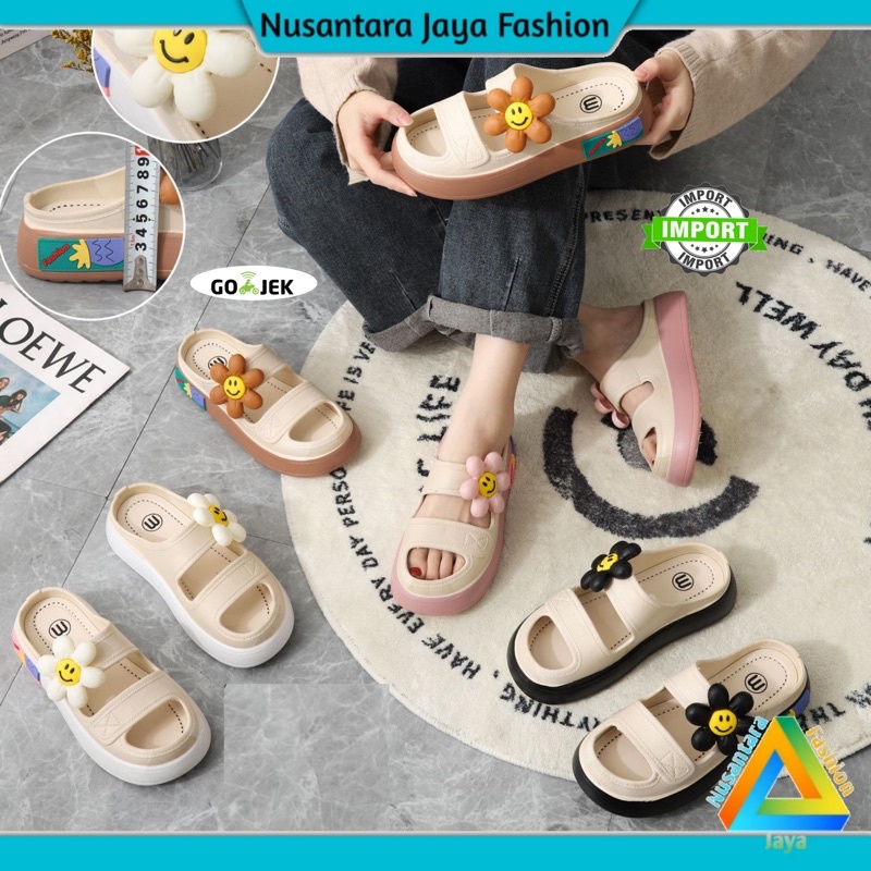 6.6 Sandal Selop Wanita Ban 2 Kembang CUTE Kekinian Balance 029