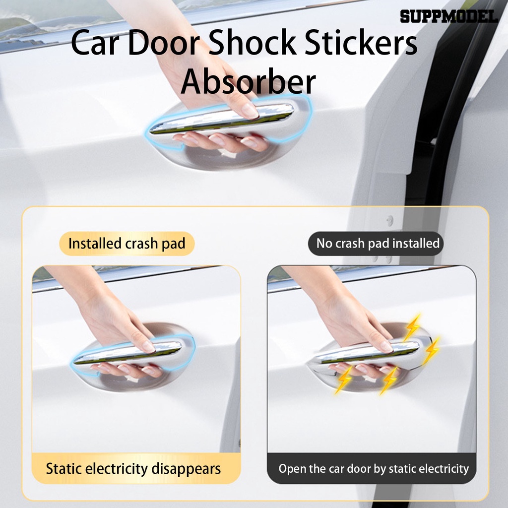 [Dekorasi] 8pcs Shock Pad Pintu Mobil Anti Tabrak Kedap Suara Shock-Menyerap Silikon Stiker Pelindung Bumper Pintu Mobil Untuk Kendaraan