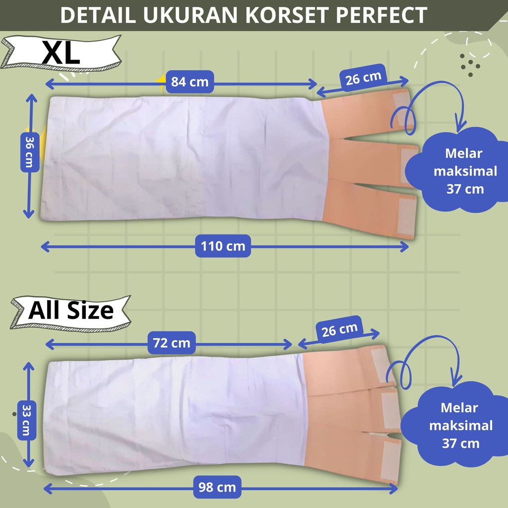 KORSET Melahirkan JUMBO PERFECT XL Besar  - 3 Band Ibu Setelah Melahirkan gurita grito velcro perekat