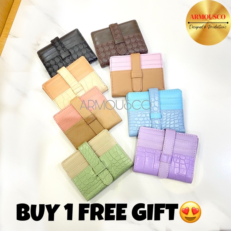 BUY 1 FREE GIFT CARD HOLDER ARMOUS MACARON CARD SLOT / DOMPET KARTU UANG MINI WANITA PRIA MULTI SLOT MURAH