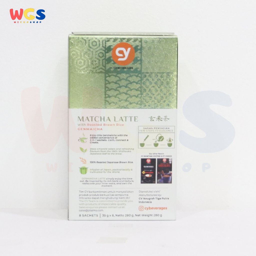 CY Matcha Latte With Roasted Brown Rice Genmaicha 8 sticks x 35gr