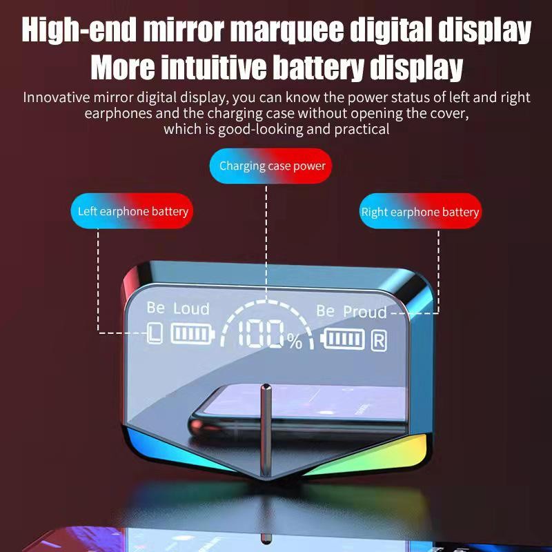 M28 Gaming Bluetooth Headset TWS Wireless Earphones Sports Stereo Sound No Delay LED Digital Display Smart Touch Noise Reduction