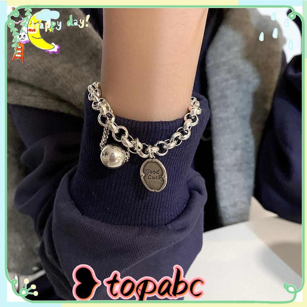 Gelang Rantai TOP Chain Hadiah Wanita Pria Pesta925 Perak Tebal Bangle Rantai