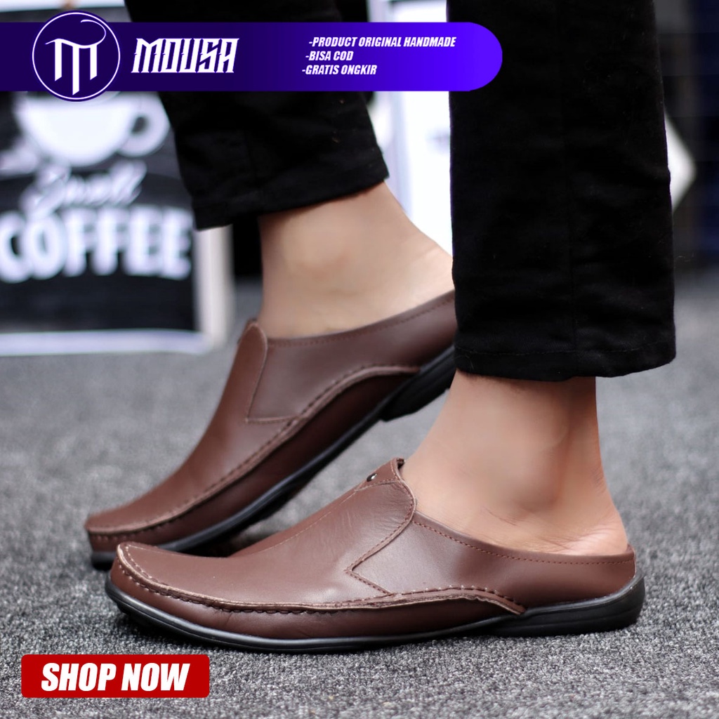 Sepatu Sandal Pria Bustong Casual Kulit Asli Mousa Akagi