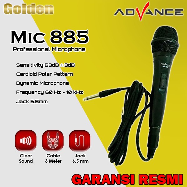 ADVANCE MIC885 / MIC-885 Single Microphone Kabel MIC Karoeke