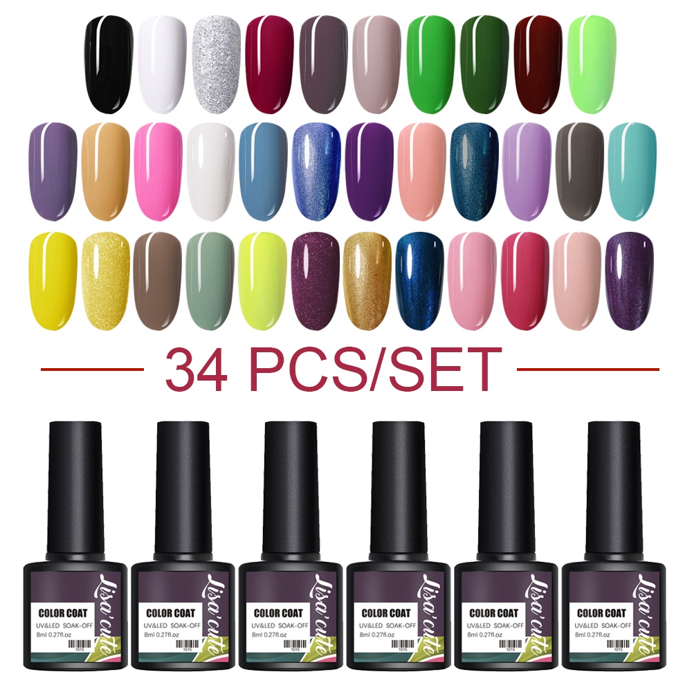 Set Kutek Gel UV LED gel polish 48 / 45 / 30 / 22 COLOUR nail art Cat Kuku nail Polish