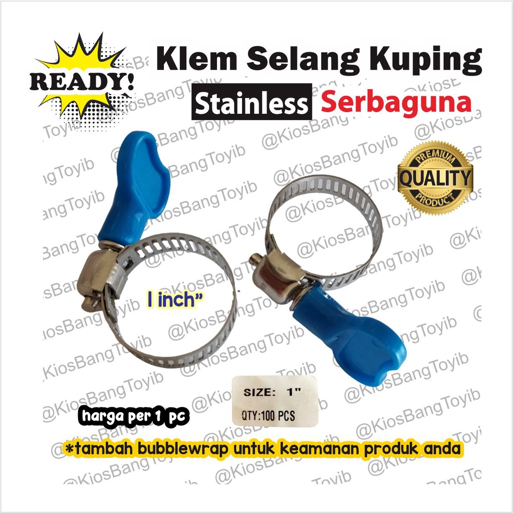 Klem Pengunci Selang Air Kompor / Hose Clamp 1&quot; 1inch Dengan Kuping