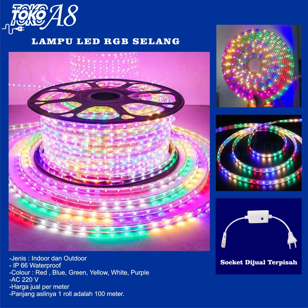 Lampu LED Strip RGB Selang 6 Warna