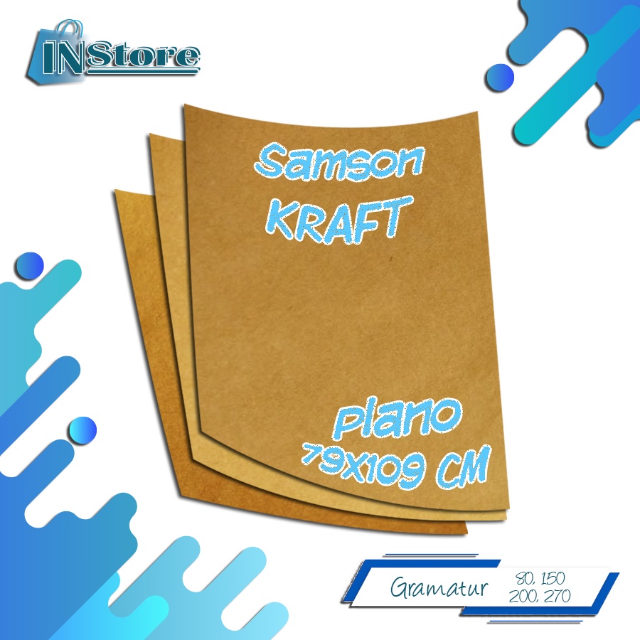 

KRAFT PAPER SAMSON, KERTAS COKLAT 80, 150, 200, 270 GSM - PLANO 79 x109 cm
