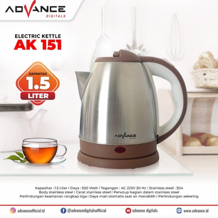 ADVANCE AK151 / AK-151 Electric Kettle Teko Listrik 1.5 liter