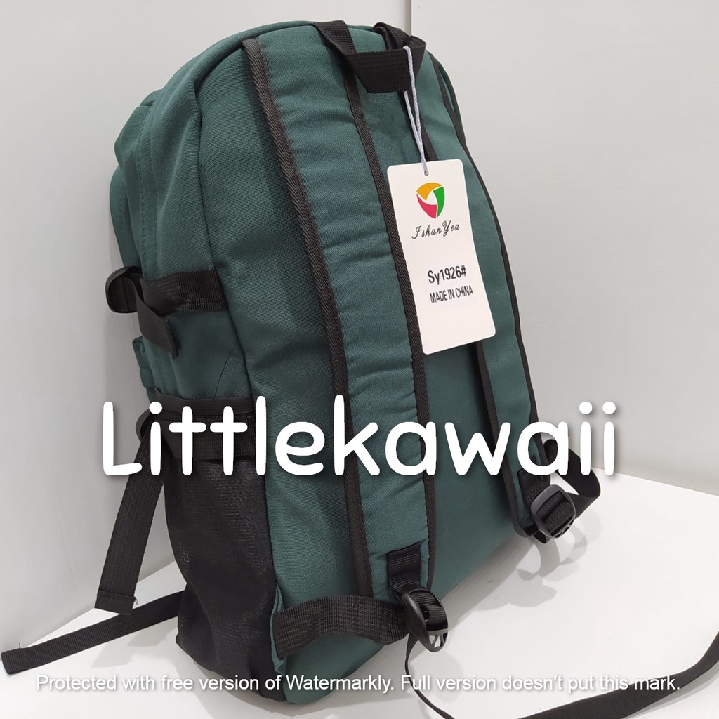 LK/Tas Ransel Laptop Backpack Parasut Sekolah Kuliah Fashion Sport Travelling Camping Casual Remaja Dewasa Cowok Cewek Gesper Import