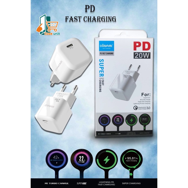 DIINAMI P8 Adaptor BATOK Charger CASHAN Power Nano 20 Batok Fast Charging 20W 3A Type-C (PD) Multi Protection CS5079