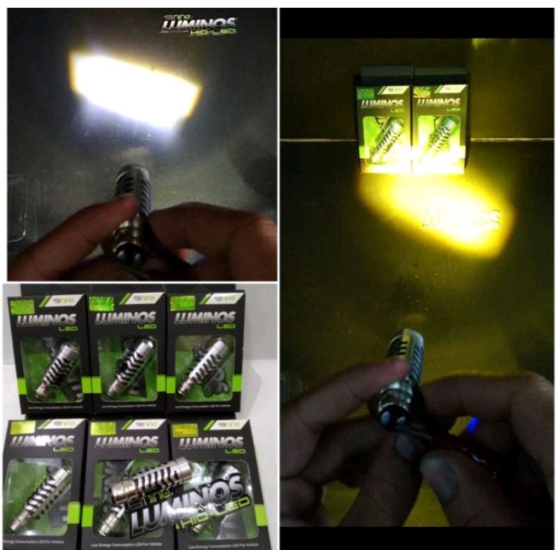 LAMPU LED MOTOR LUMINOS  H6 LS1 LS2 LASER GUN PUTIH KUNING PLUS SENJA BIRU DC