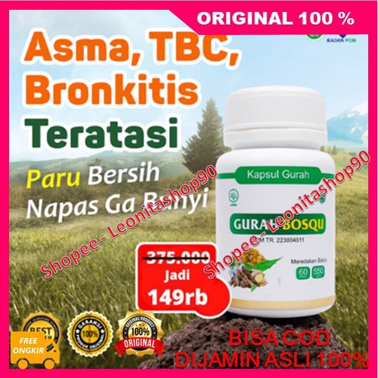 Gurah Bosqu Solusi Jitu Bantu Sehatkan Paru - Paru dan Redakan Batuk Menahun Asma , TBC, Bronkitis T