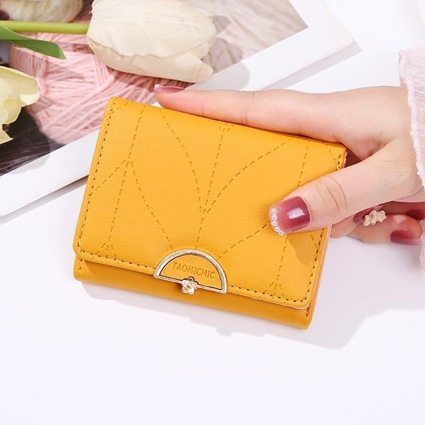 ♥DPS829♥ D236 Dompet Wanita Bunga Cetak Baru Dompet koin lipat tiga portabel Murah dompet lipat wanita import Dompet wanita lucu