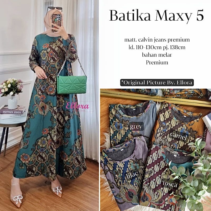 Batika Maxy 5- Gamis Calvin Jeans Terbaru LD100 &amp; LD110 / 022-7143 / 023-6905