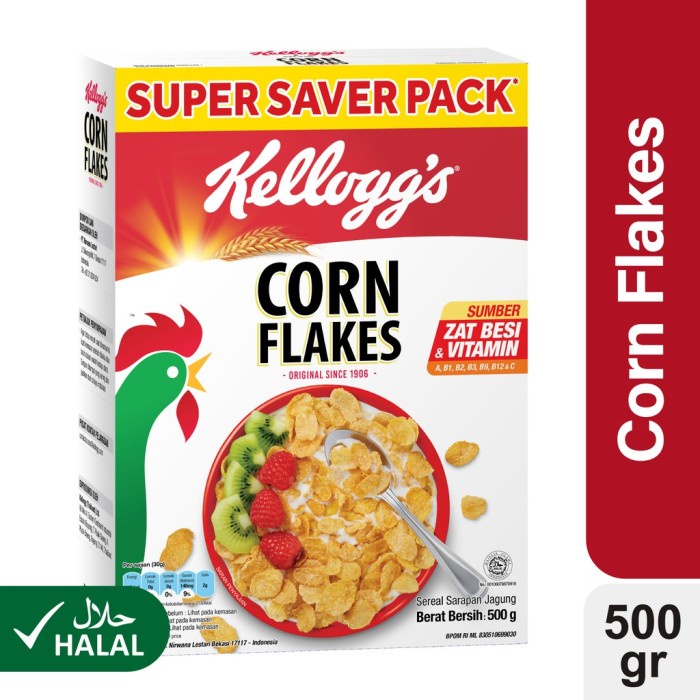 

KELLOGGs corn flakes 500gr kellog sereal jagung original