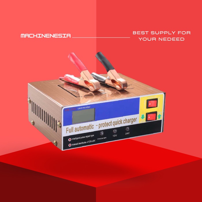 CHARGER AKI MOBIL MOTOR ELEKTRIK OTOMATIS 12V 24V 100AH / CAS AKI