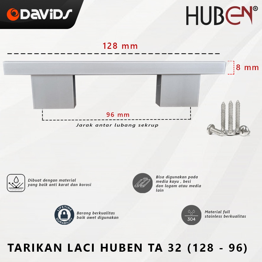 Tarikan Laci Handle Pintu Lemari Kitchen Set Pegangan Meja Huben TA32